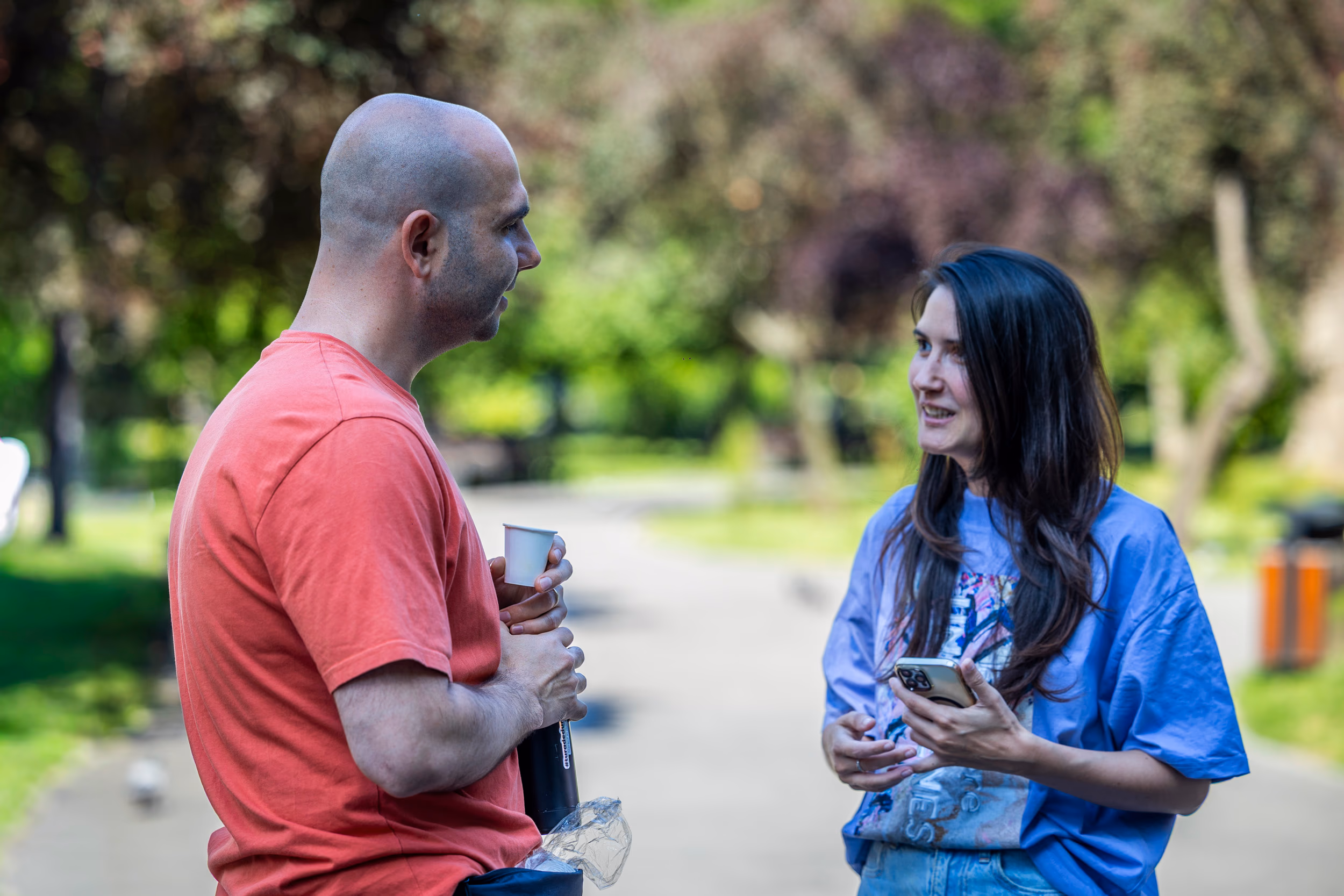 Endi Ungureanu in a one-to-one conversation with a walk participant