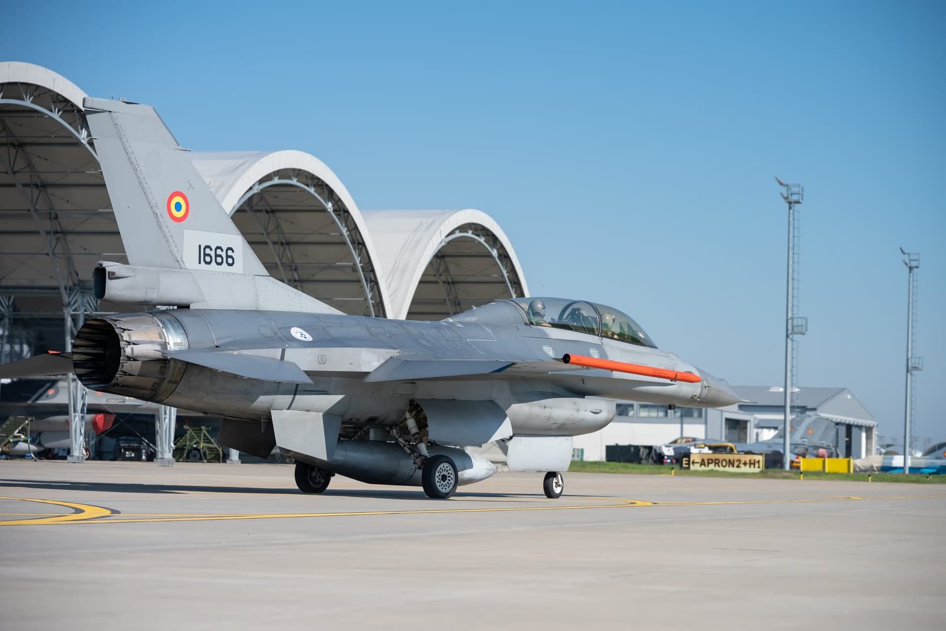 Romanian F-16 with tail number 1666 at Fetești air base