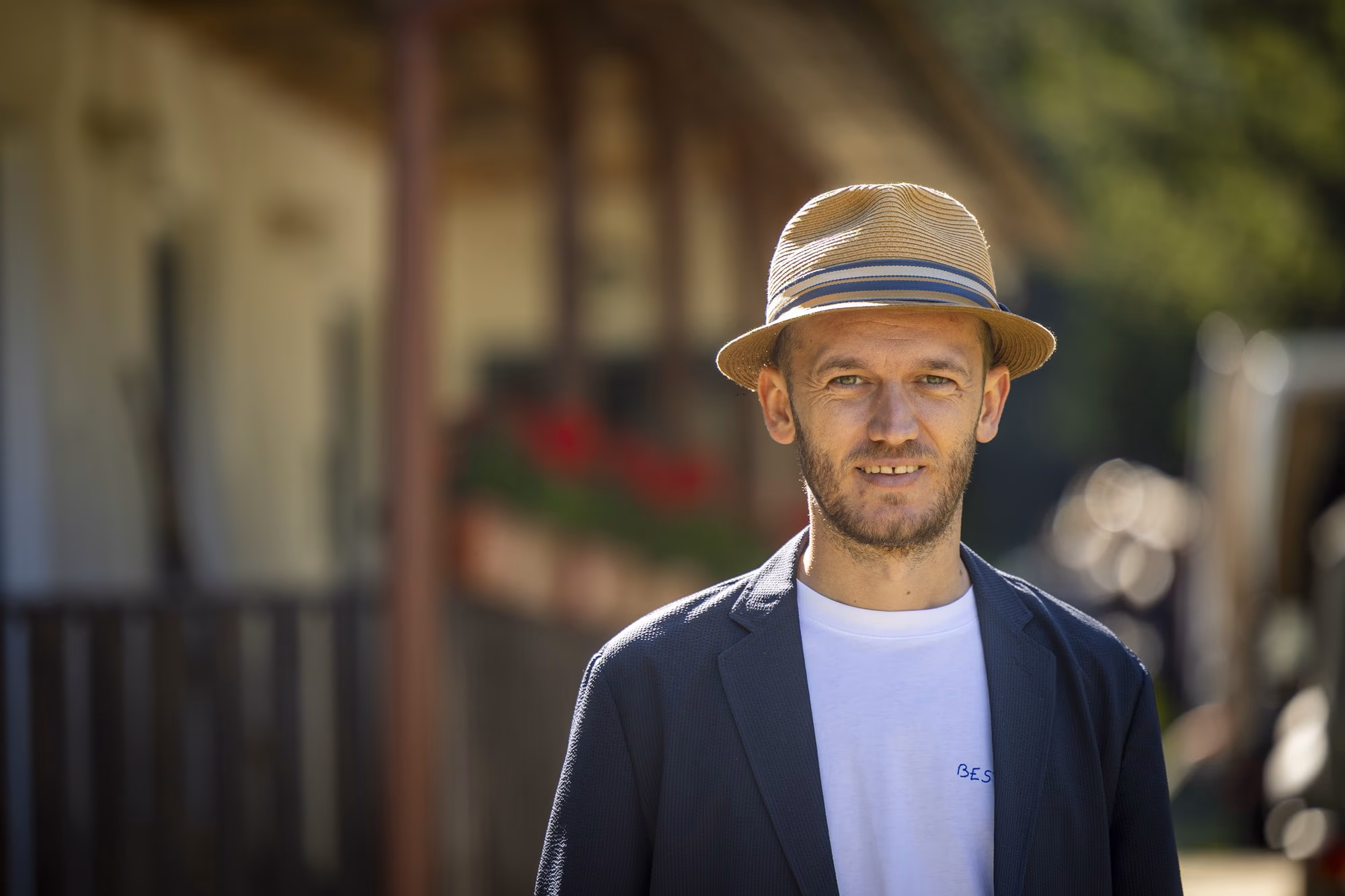 Răzvan Rusu, portrait in front of the little factory